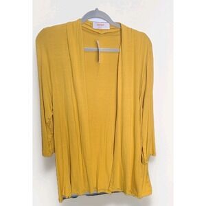 NWT Renee C. Bamboo Open Front Cardigan Women's Size XL Yellow